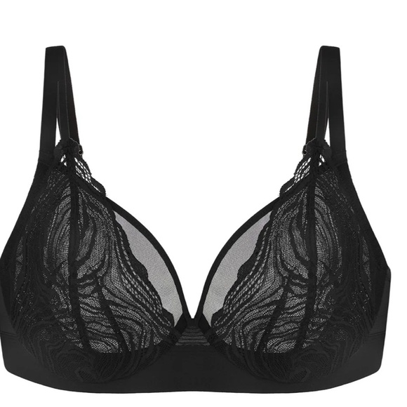 BOGO Serenata Flora Lace Sheer Mesh Full Coverage Unlined Underwire Bra 34G - Picture 2 of 4